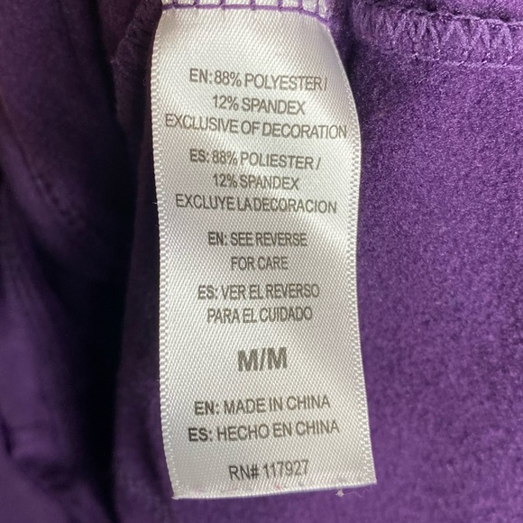 Reebok Purple Zip Hoodie Jacket Size Medium - Picture 4 of 5